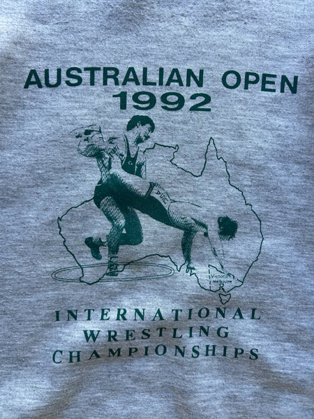 Vintage 1992 International Wrestling Championships Australian Open Crewneck - XL