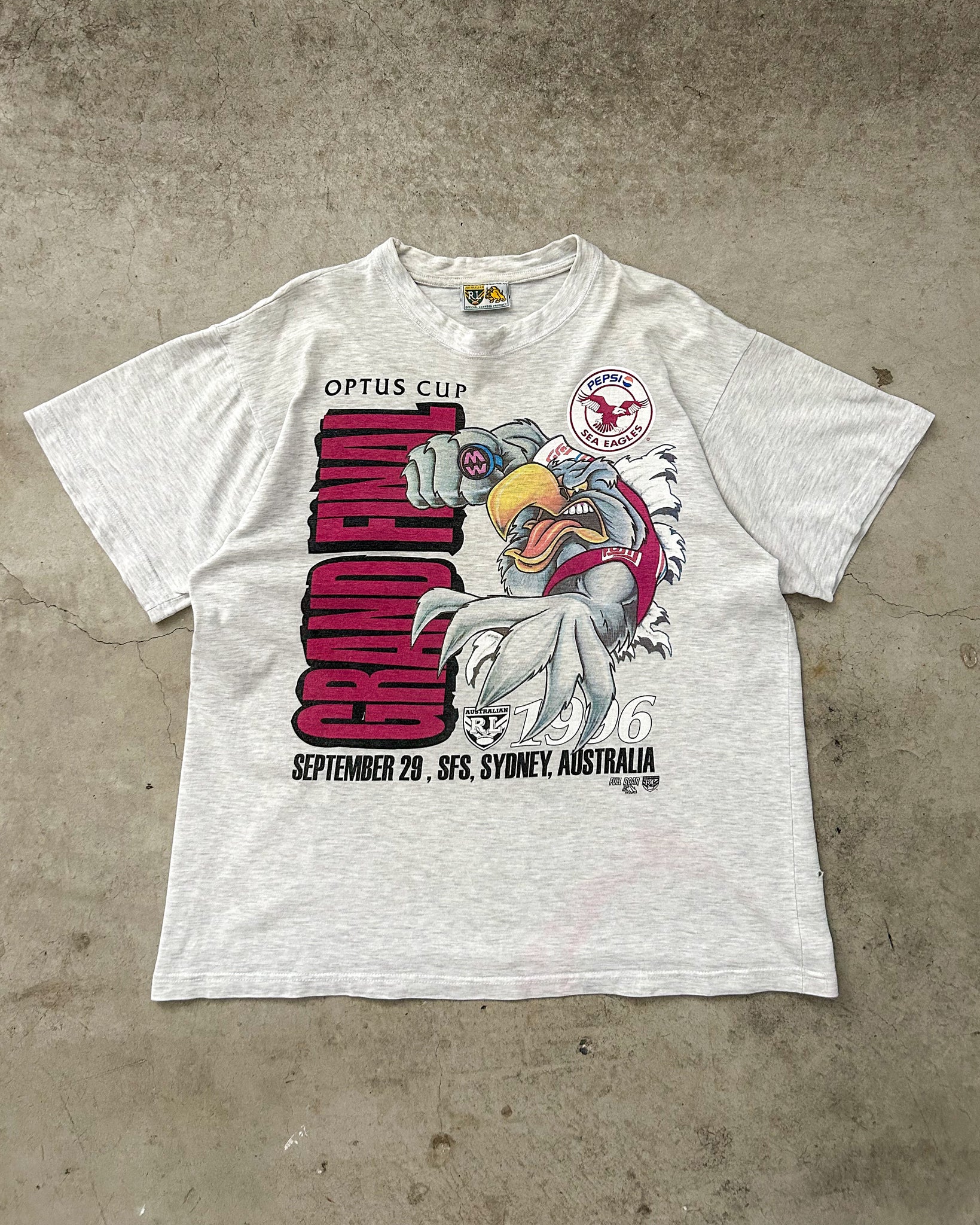 Vintage 1996 Manly Sea Eagles Optus Cup Grand Final NRL T-Shirt - L