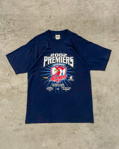 Vintage 2002 Sydney Roosters Premiers NRL T-Shirt - XL