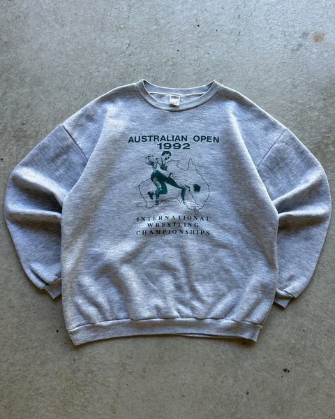 Vintage 1992 International Wrestling Championships Australian Open Crewneck - XL