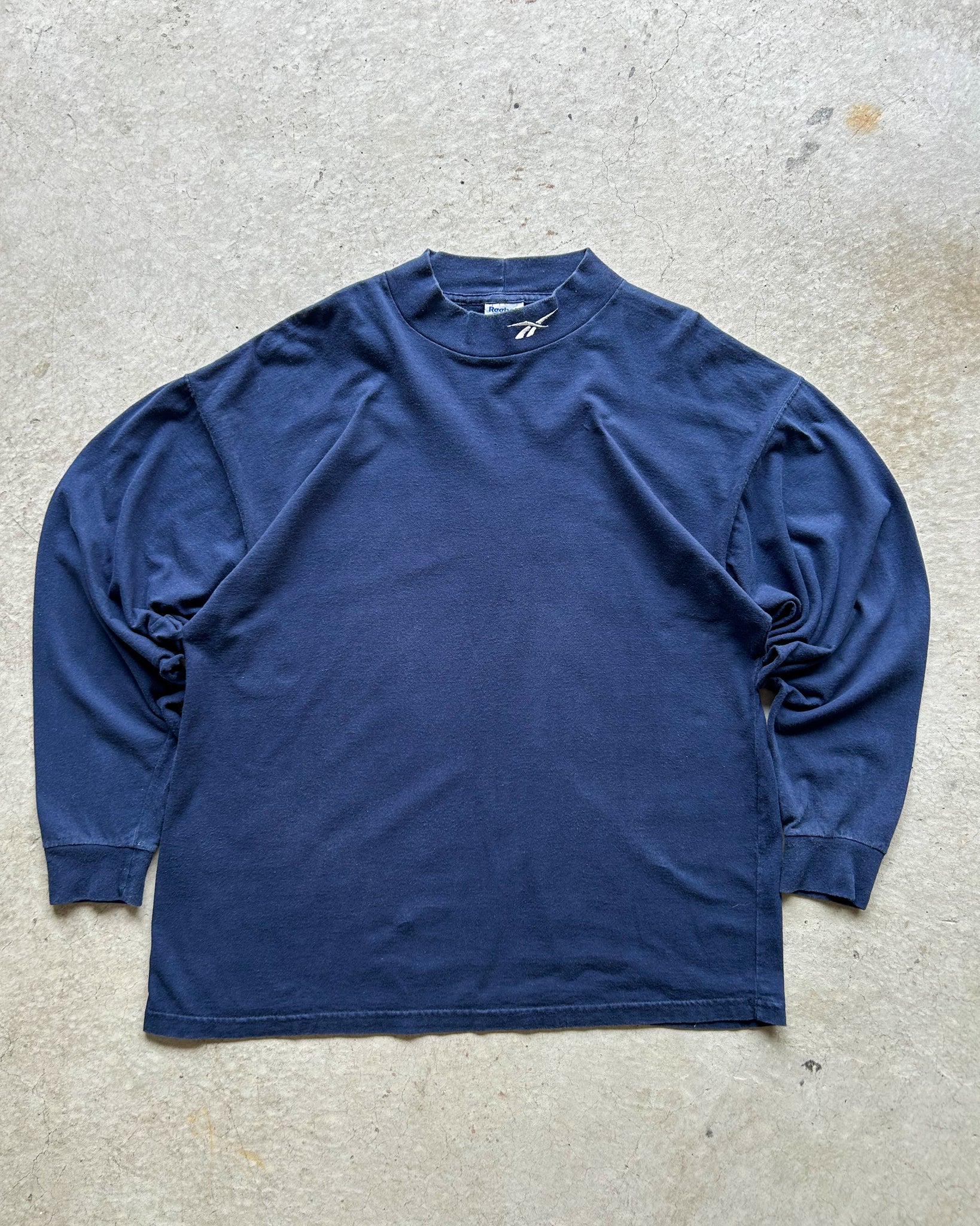 Vintage 1990s Reebok Mock Neck Long Sleeve Shirt - XL