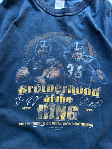 Vintage 2006 Pittsburgh Steelers Brotherhood Of The Ring NFL T-Shirt - XL