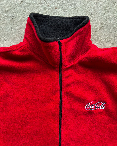 Vintage Coca Cola Convertible Fleece Jacket Vest - XL