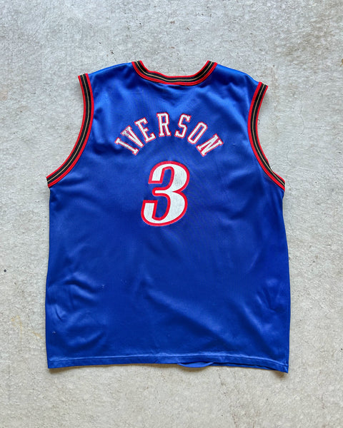 Vintage Philadelphia 76ers Iverson NBA Basketball Jersey - L