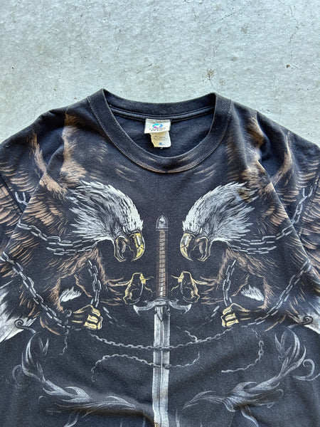 Vintage Liquid Blue Double Eagle T-Shirt - XL