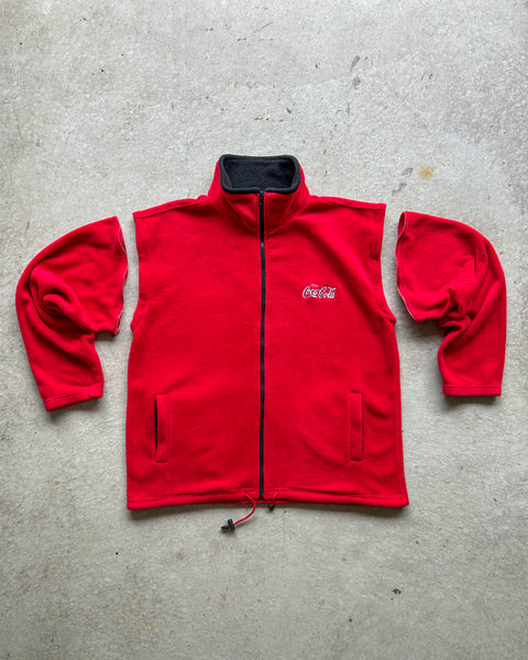 Vintage Coca Cola Convertible Fleece Jacket Vest - XL
