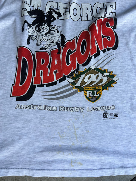Vintage 1995 St. George Dragons ARL NRL T-Shirt - L (boxy)
