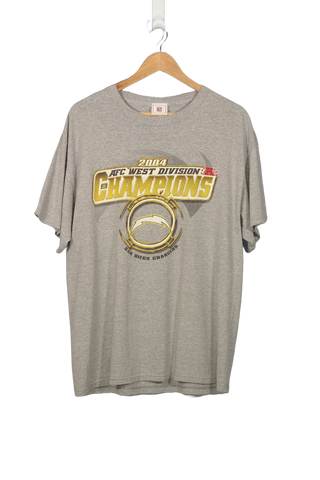 Vintage 2004 San Diego Chargers AFC West Division Champions NFL T-Shirt - L