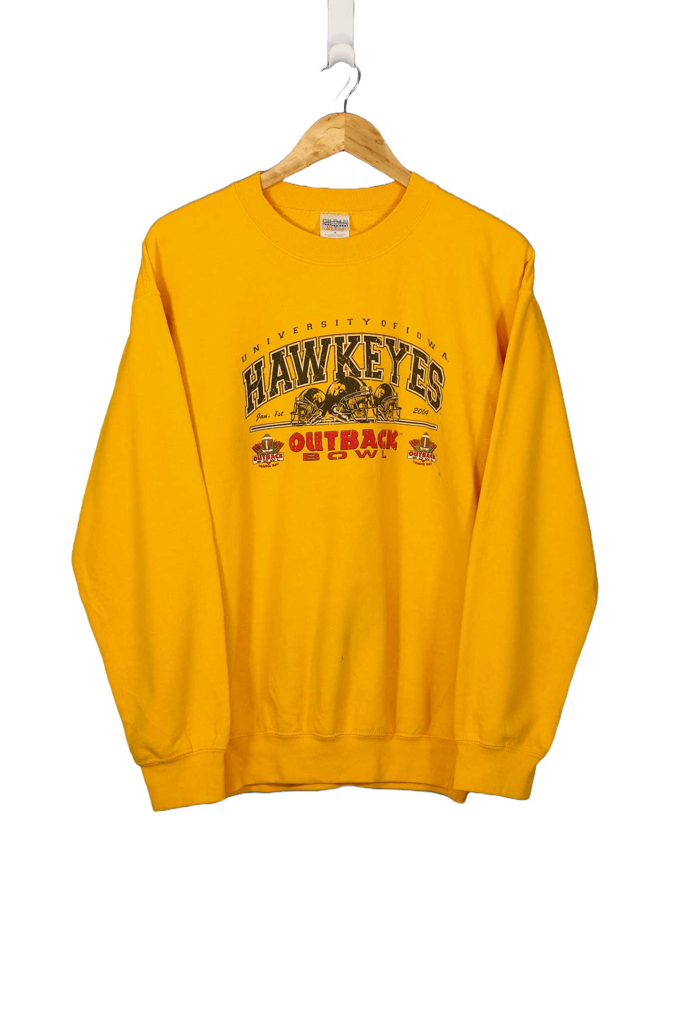 Vintage 2004 Iowa Hawkeyes Outback Bowl College Crewneck - M