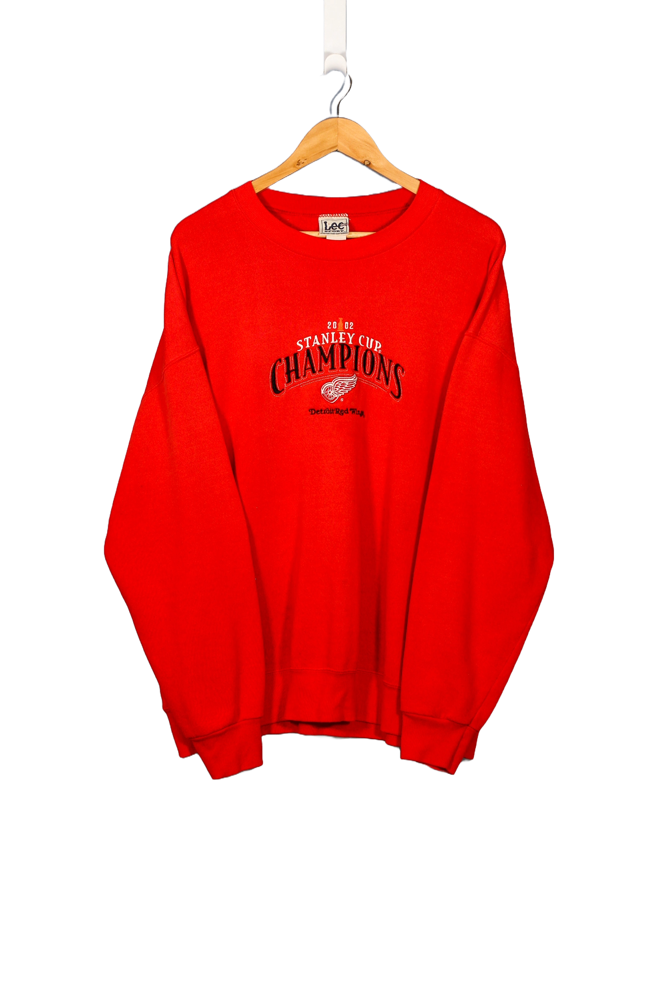 Vintage 2002 Detroits Red Wings Stanley Cup Champions Embroidered NHL Crewneck - XL