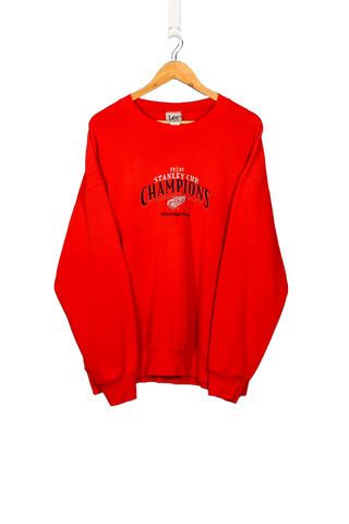 Vintage 2002 Detroits Red Wings Stanley Cup Champions Embroidered NHL Crewneck - XL