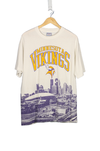Vintage Minnesota Vikings All Over Print NFL T-Shirt - L
