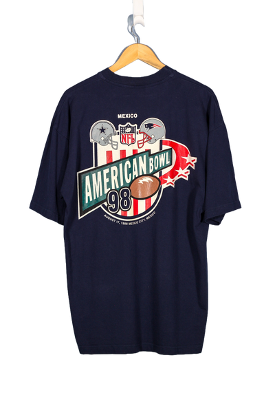 Vintage 1998 American Bowl Mexico City Dallas Cowboys Vs New England Patriots NFL T-Shirt - XL
