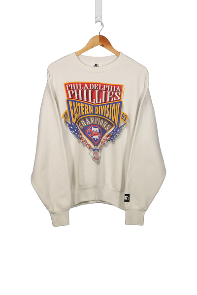 Vintage 1993 Philadelphia Phillies Eastern Division Champions MLB Crewneck - L
