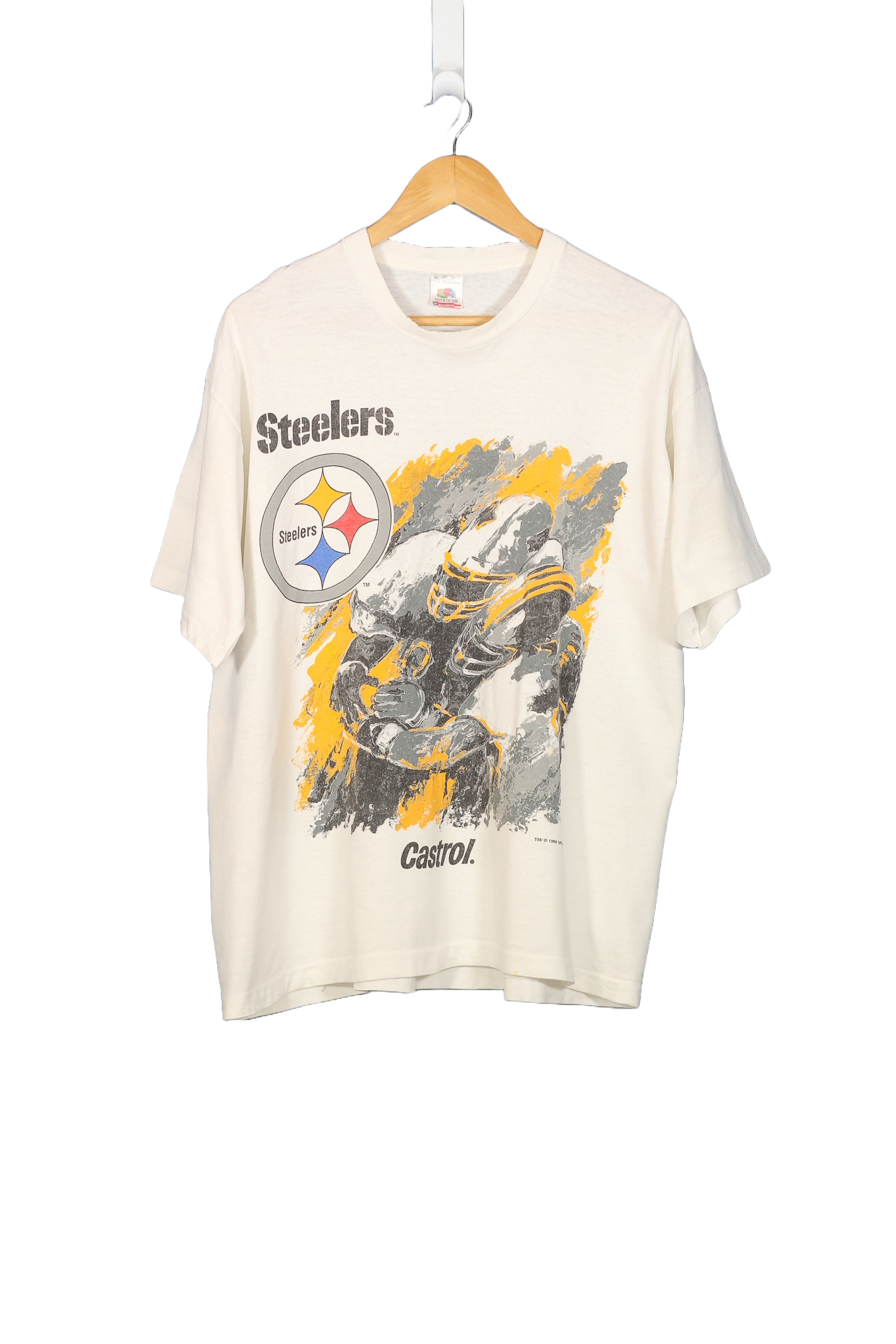 Vintage 1996 Pittsburgh Steelers Castrol NFL T-Shirt - L