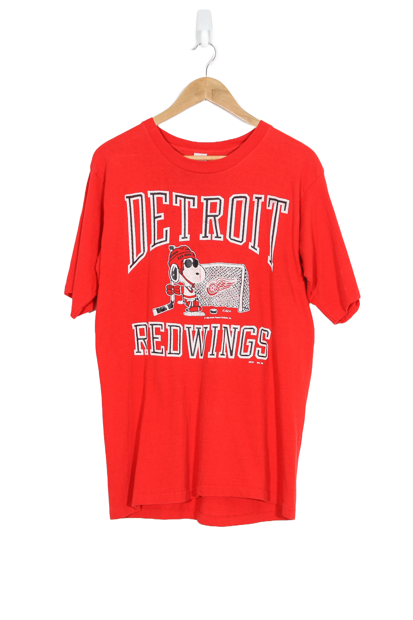 Vintage 1988 Detroit Red Wings Snoopy NHL T-Shirt - M
