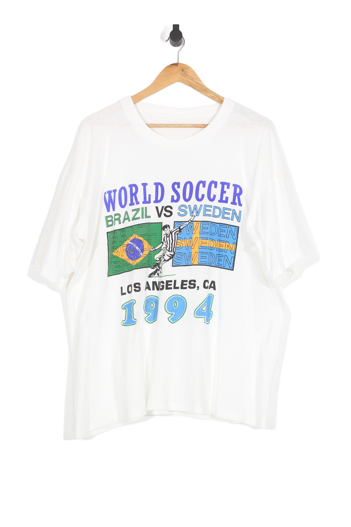 Vintage 1994 Brazil Vs Sweden T-Shirt - L Oversized (boxy)