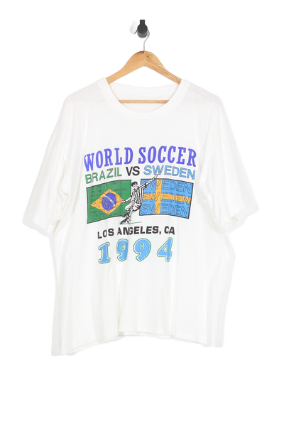 Vintage 1994 Brazil Vs Sweden T-Shirt - L Oversized (boxy)