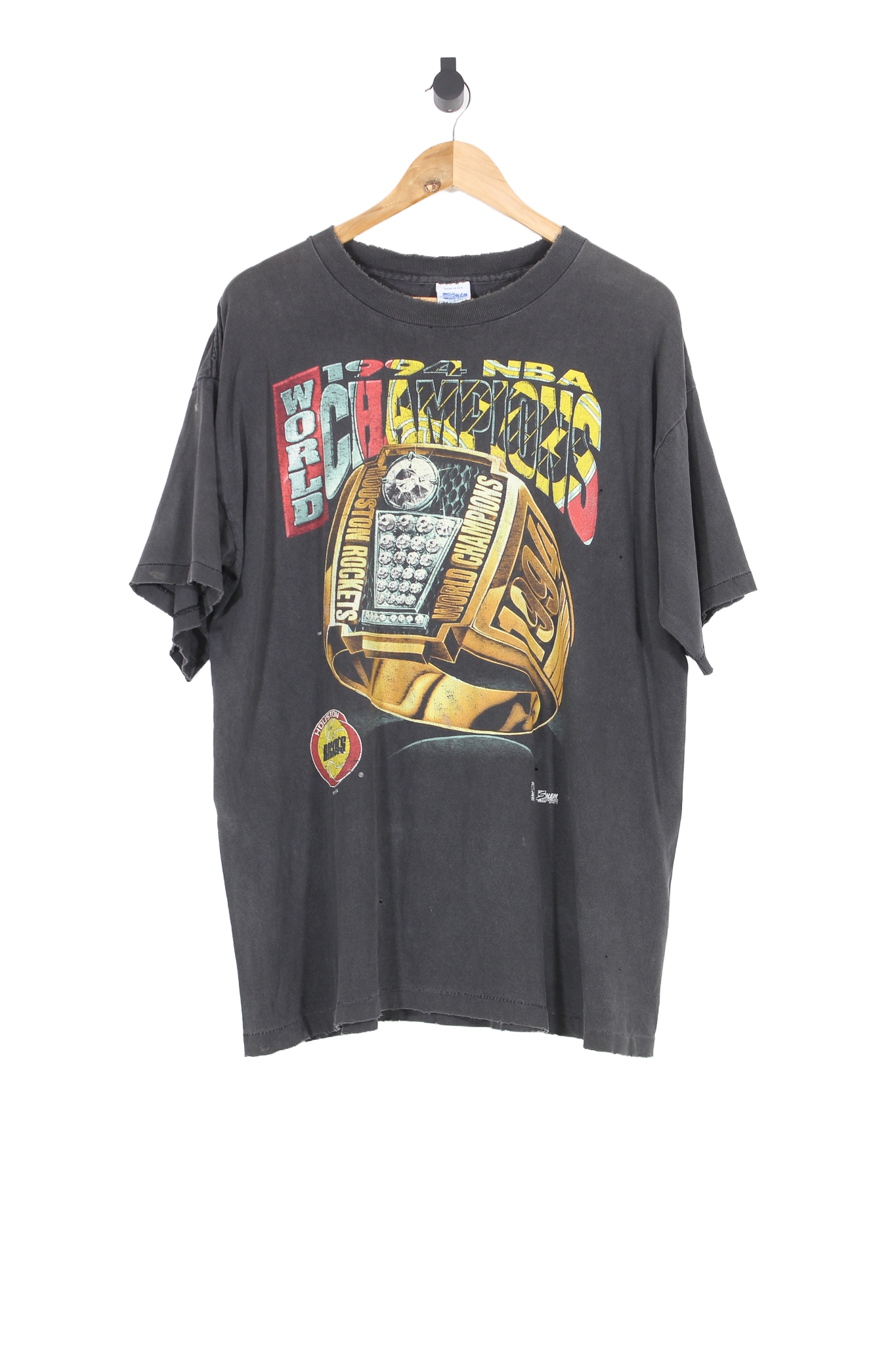 Vintage 1994 Houston Rockets NBA World Champions Ring T-Shirt - XL