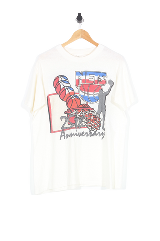 Vintage 1992 New Jersey Nets 25th Anniversary NBA T-Shirt - L