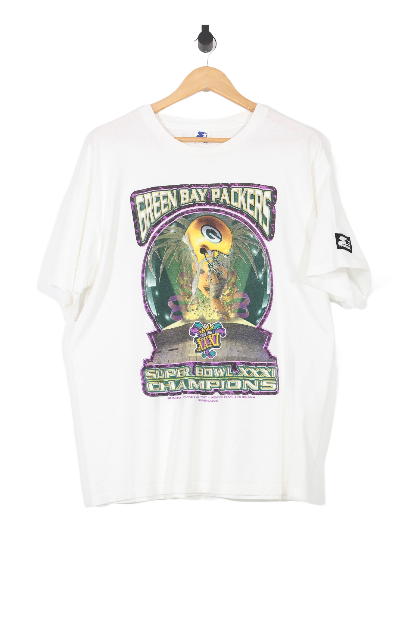 Vintage 1997 Green Bay Packers Super Bowl XXXI Champions NFL T-Shirt - XL