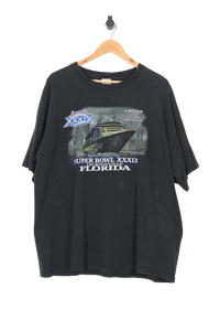 2005 Super Bowl XXXIX Black NFL T-Shirt - XL Oversized