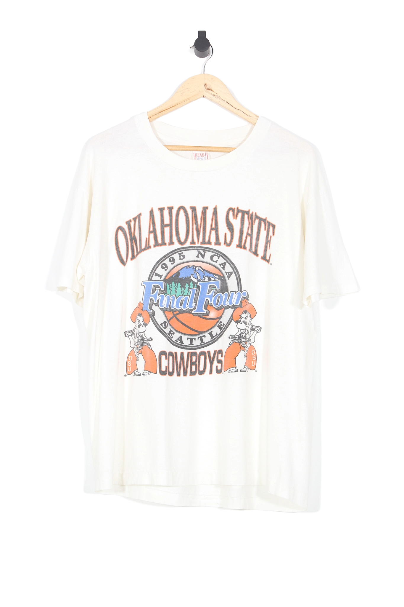 Vintage 1995 Oklahoma State Cowboys NCAA Final Four College T-Shirt - L
