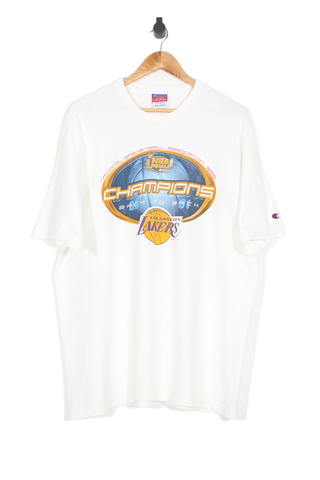 Vintage 2001 Los Angeles Lakers Back to Back NBA Champions T-Shirt - XL