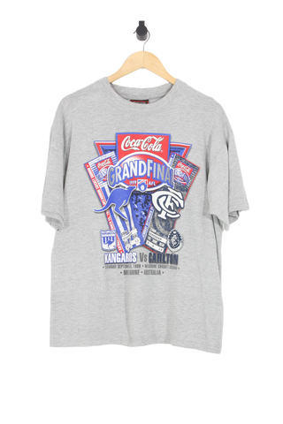 Vintage 1999 AFL Grand Final North Melbourne Kangaroos VS Carlton T-Shirt - M Oversized (boxy)
