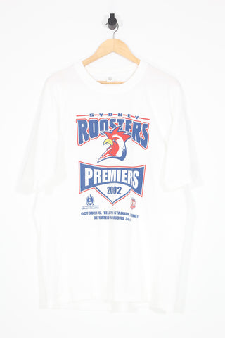 Vintage 2002 Sydney Roosters Premiers NRL T-Shirt - XL
