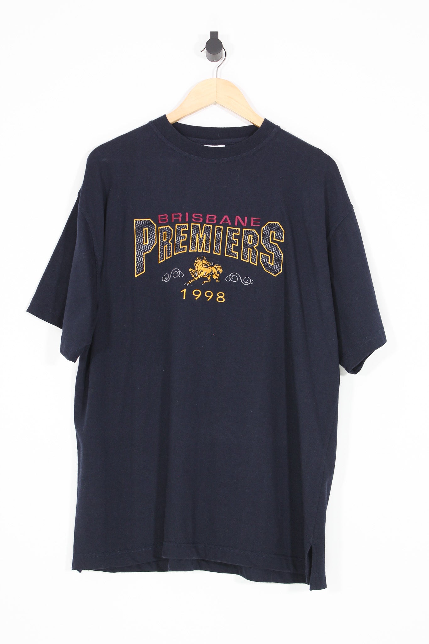 Vintage 1998 Brisbane Broncos Premiers Embroidered NRL T-Shirt - XL