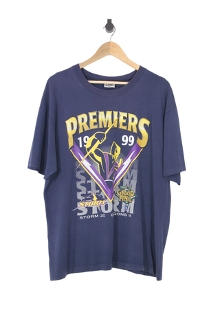 Vintage 1999 Melbourne Storm Premiers NRL T-Shirt - XL (boxy)