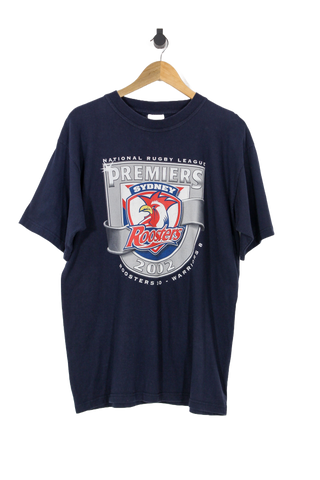 Vintage 2002 Sydney Roosters Premiers NRL T-Shirt - L Oversized