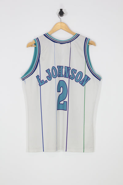 Vintage 90's Charlotte Hornets Larry Johnson NBA Basketball Jersey - L