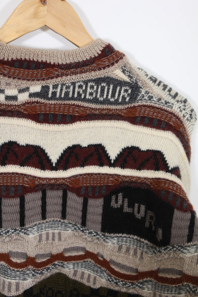 Vintage Corroboree Sydney Harbour Australia Wool Knit Sweater - XL