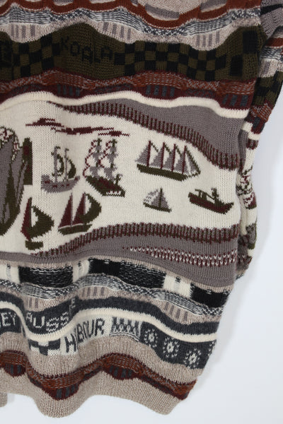 Vintage Corroboree Sydney Harbour Australia Wool Knit Sweater - XL