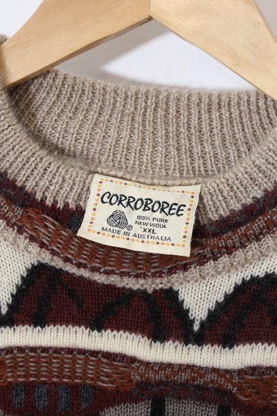 Vintage Corroboree Sydney Harbour Australia Wool Knit Sweater - XL