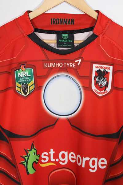 2015 St George Illawarra Dragons Marvel Ironman NRL Jersey - XXL