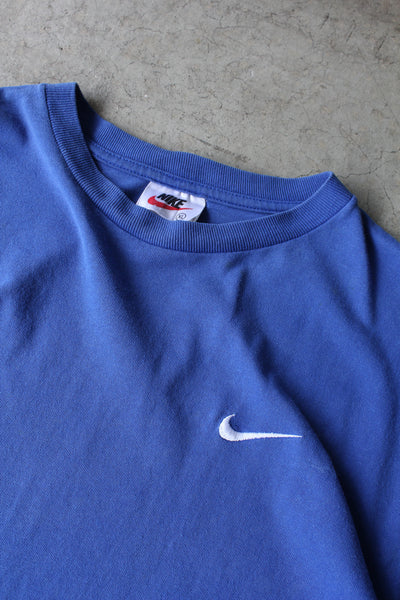 Vintage Nike Blue Embroidered Logo T-Shirt - S