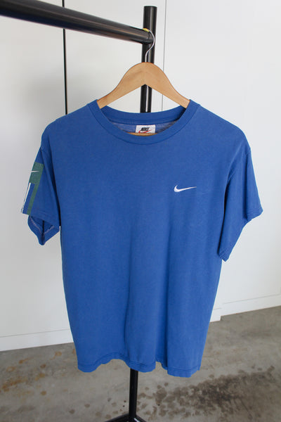 Vintage Nike Blue Embroidered Logo T-Shirt - S