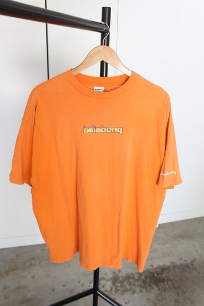 Vintage Billabong Centre Logo Orange T-Shirt - XL Oversized