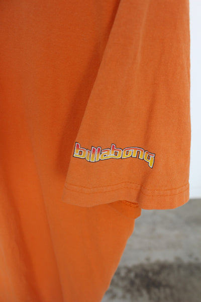 Vintage Billabong Centre Logo Orange T-Shirt - XL Oversized
