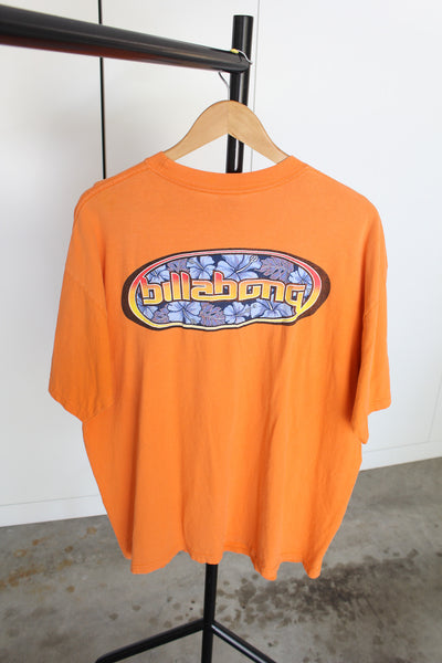 Vintage Billabong Centre Logo Orange T-Shirt - XL Oversized