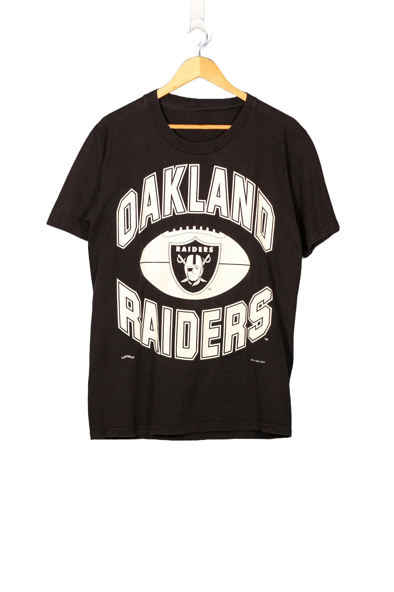 Vintage 1995 Oakland Raiders Spell Out NFL T-Shirt - M