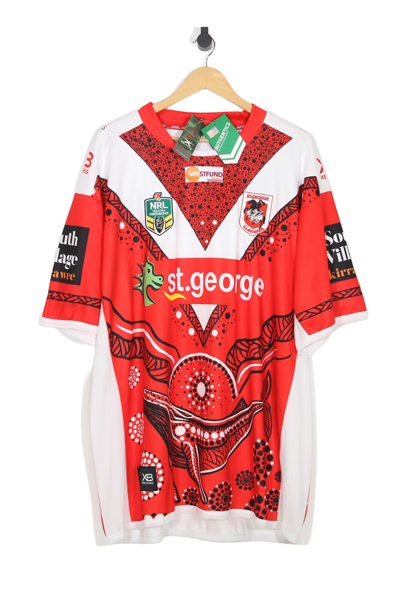 2018 DEADSTOCK St George Illawarra Dragons Indigenous Round NRL Jersey - 4XL