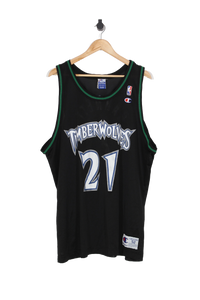 Vintage 1990's Minnesota Timberwolves Basketball Jersey #21 Kevin Garnett - 52