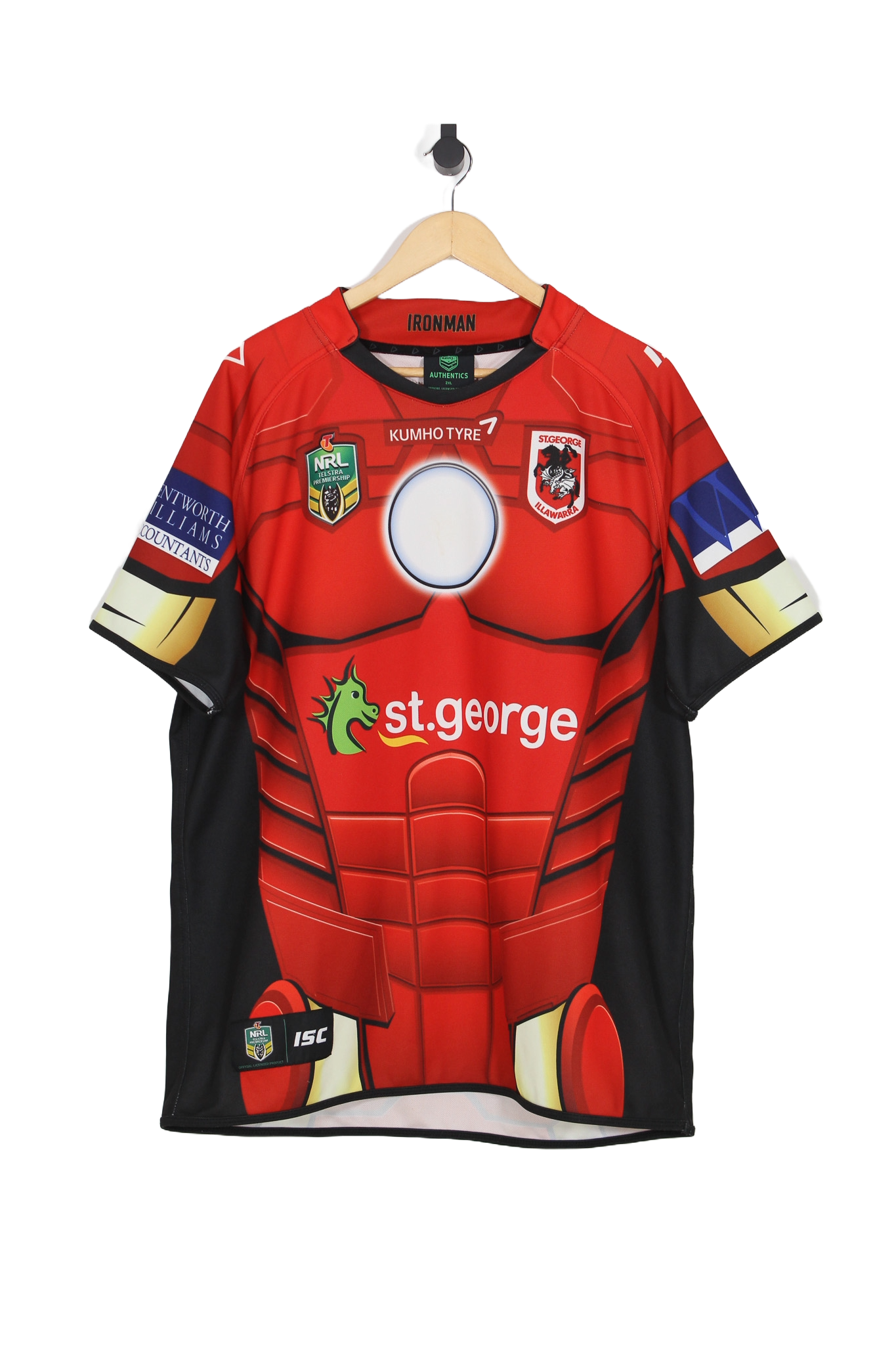 2015 St George Illawarra Dragons Marvel Ironman NRL Jersey - XXL