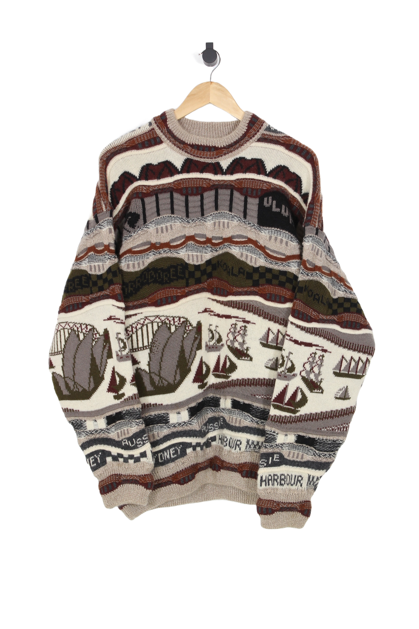 Vintage Corroboree Sydney Harbour Australia Wool Knit Sweater - XL