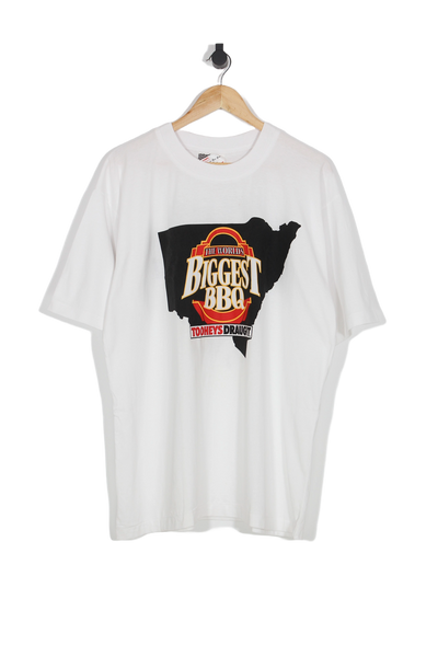 Vintage 1993 DEADSTOCK Tooheys Draught The World s Biggest BBQ T Shirt XL