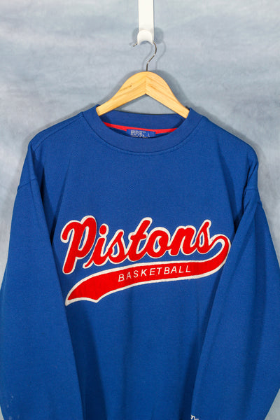 Vintage Detroit Pistons NBA Crewneck - L Oversized